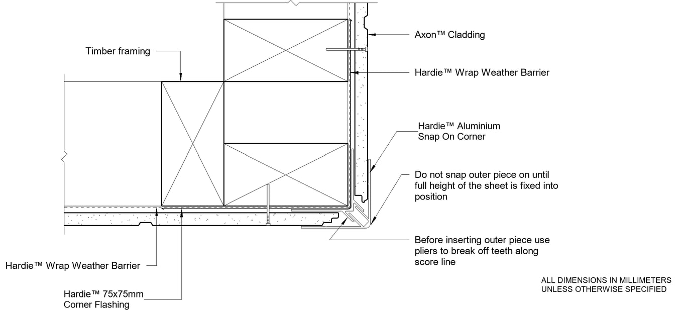Navigate to AXON DF Snap On External Corner Option