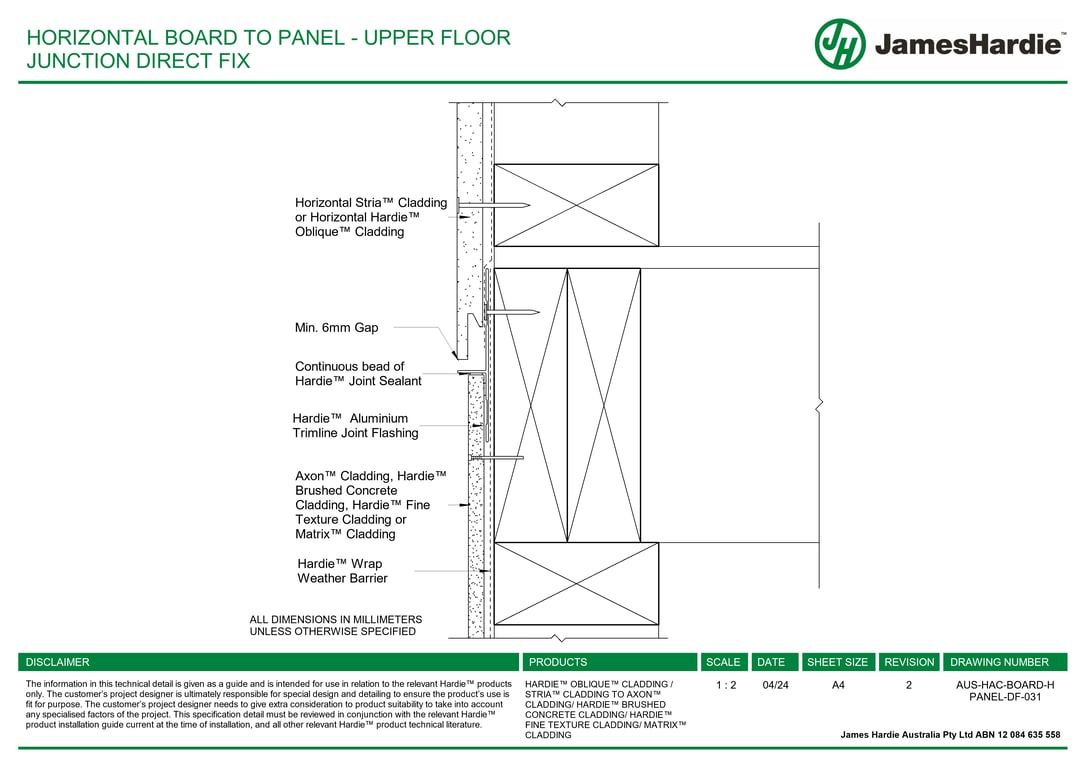 Navigate to AUS-HAC-BOARD-H PANEL-DF-031 - HORIZONTAL BOARD TO PANEL - UPPER FLOOR JUNCTION DIRECT FIX