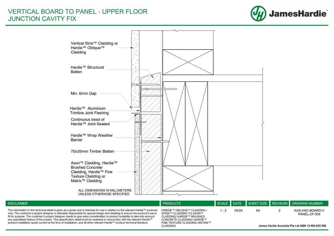Navigate to AUS-HAC-BOARD-V PANEL-CF-034 - VERTICAL BOARD TO PANEL - UPPER FLOOR JUNCTION CAVITY FIX