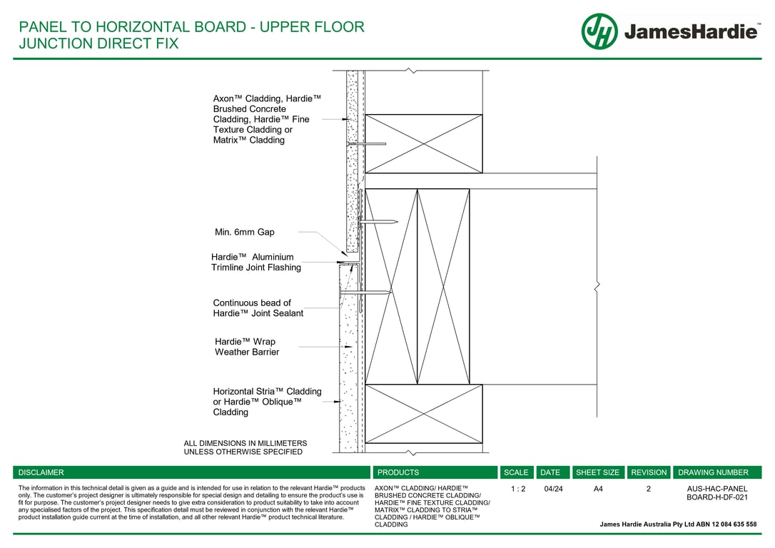 Navigate to AUS-HAC-PANEL BOARD-H-DF-021 - PANEL TO HORIZONTAL BOARD - UPPER FLOOR JUNCTION DIRECT FIX