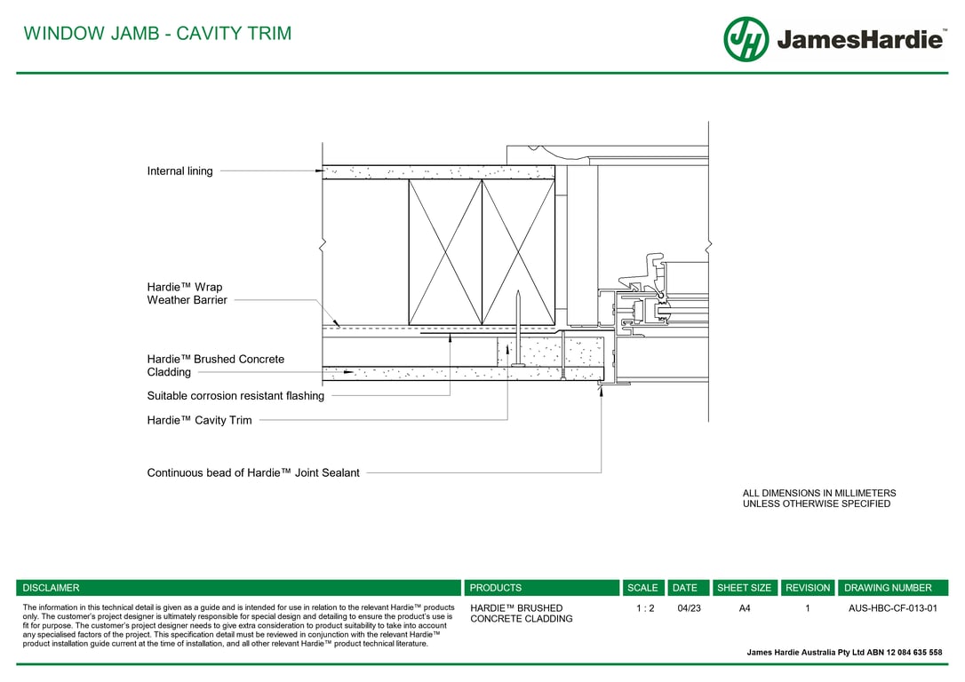  Image of AUS-HBC-CF-013-01 - WINDOW JAMB - CAVITY TRIM