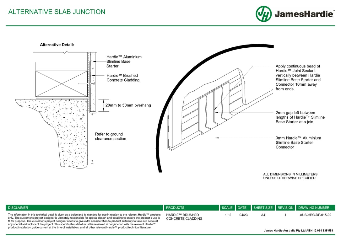 AUS-HBC-DF-015-02 - ALTERNATIVE SLAB JUNCTION