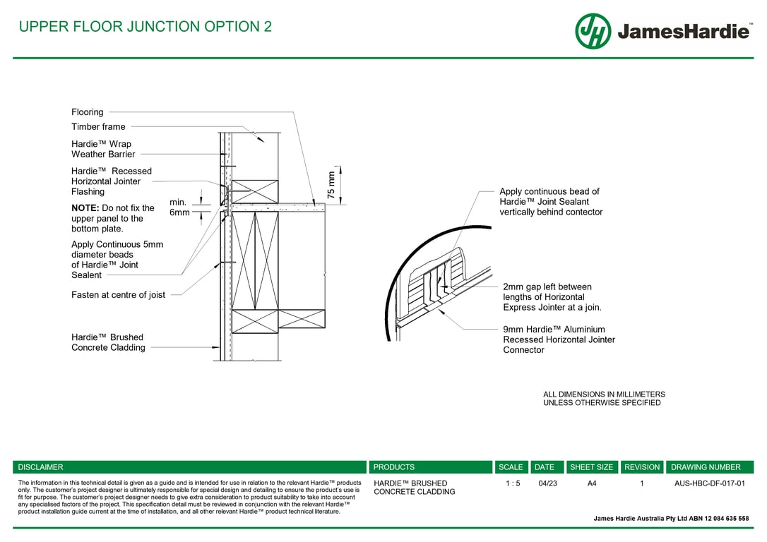 AUS-HBC-DF-017-01 - UPPER FLOOR JUNCTION OPTION 2