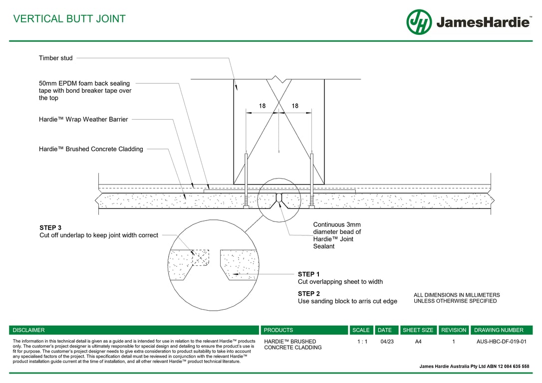 AUS-HBC-DF-019-01 - VERTICAL BUTT JOINT