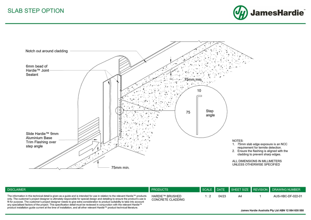 AUS-HBC-DF-022-01 - SLAB STEP OPTION