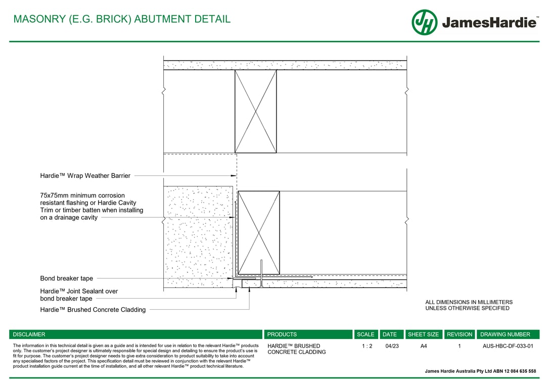 Navigate to AUS-HBC-DF-033-01 - MASONRY (E-G- BRICK) ABUTMENT DETAIL