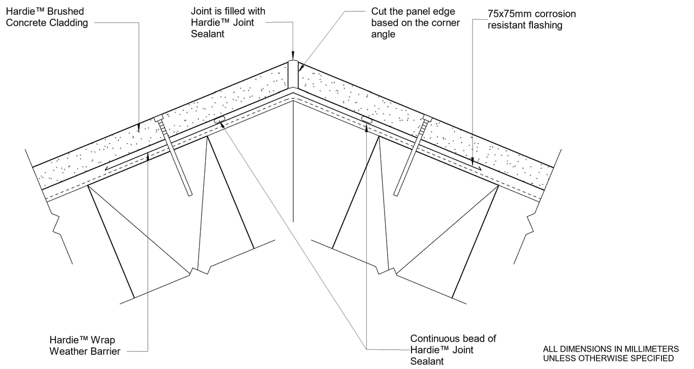 Navigate to HBC DF Sealant Fill Corner Option More Than 90º External Cnr