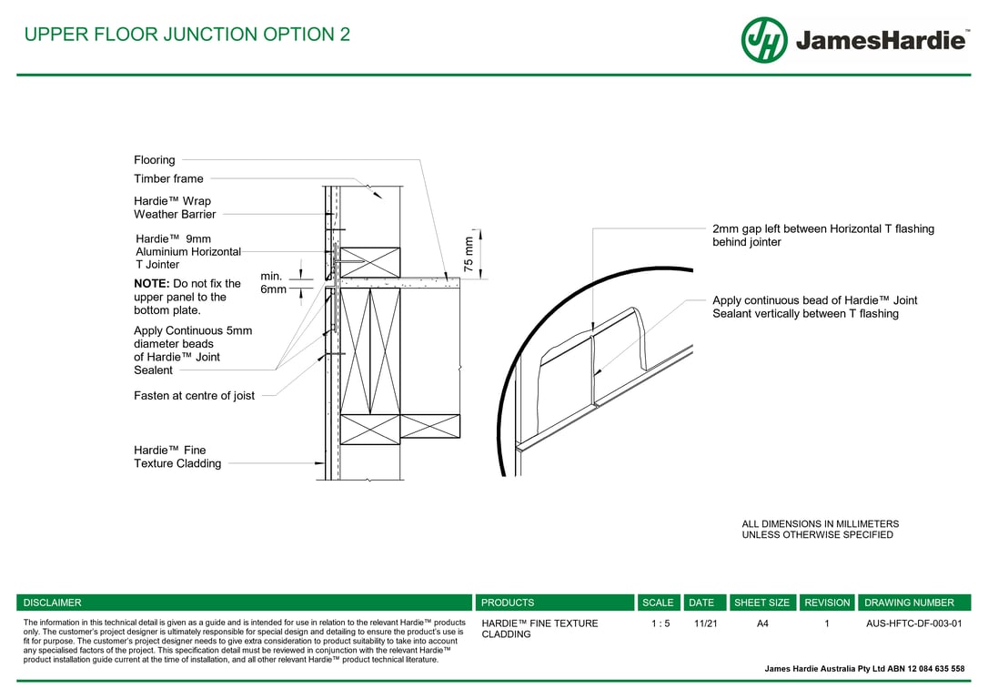 AUS-HFTC-DF-003-01 - UPPER FLOOR JUNCTION OPTION 2