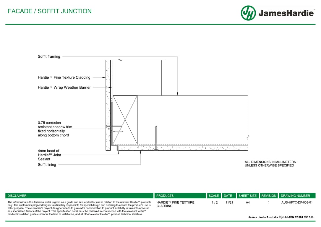 AUS-HFTC-DF-009-01 - FACADE - SOFFIT JUNCTION