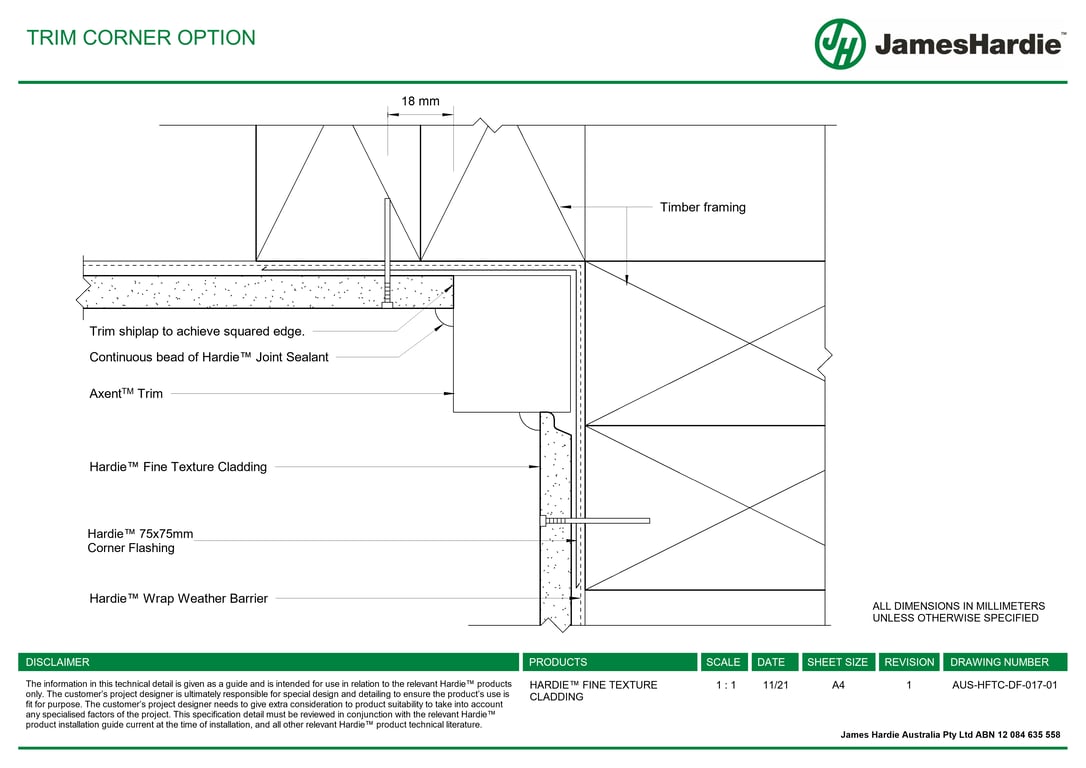  Image of AUS-HFTC-DF-017-01 - TRIM CORNER OPTION