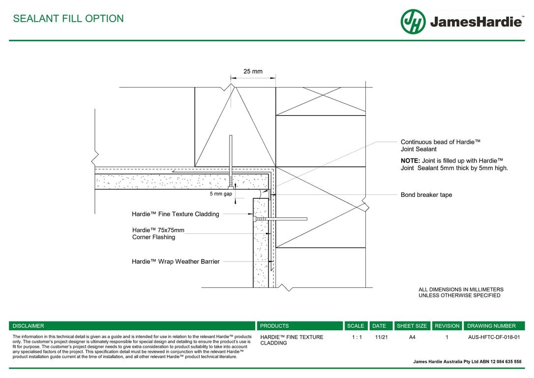 Navigate to AUS-HFTC-DF-018-01 - SEALANT FILL OPTION