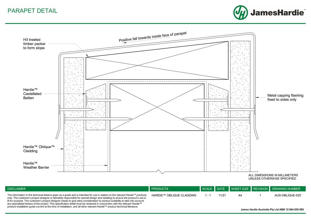 AUS-OBLIQUE-025 - PARAPET DETAIL