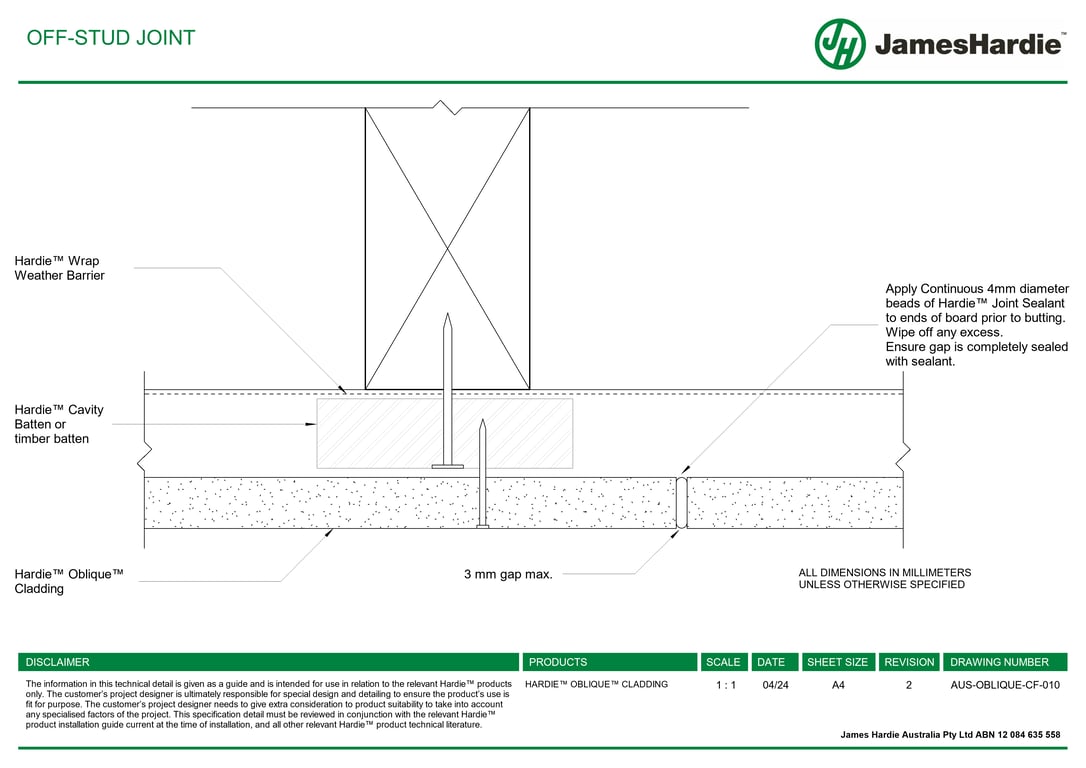 Navigate to AUS-OBLIQUE-CF-010 - OFF-STUD JOINT
