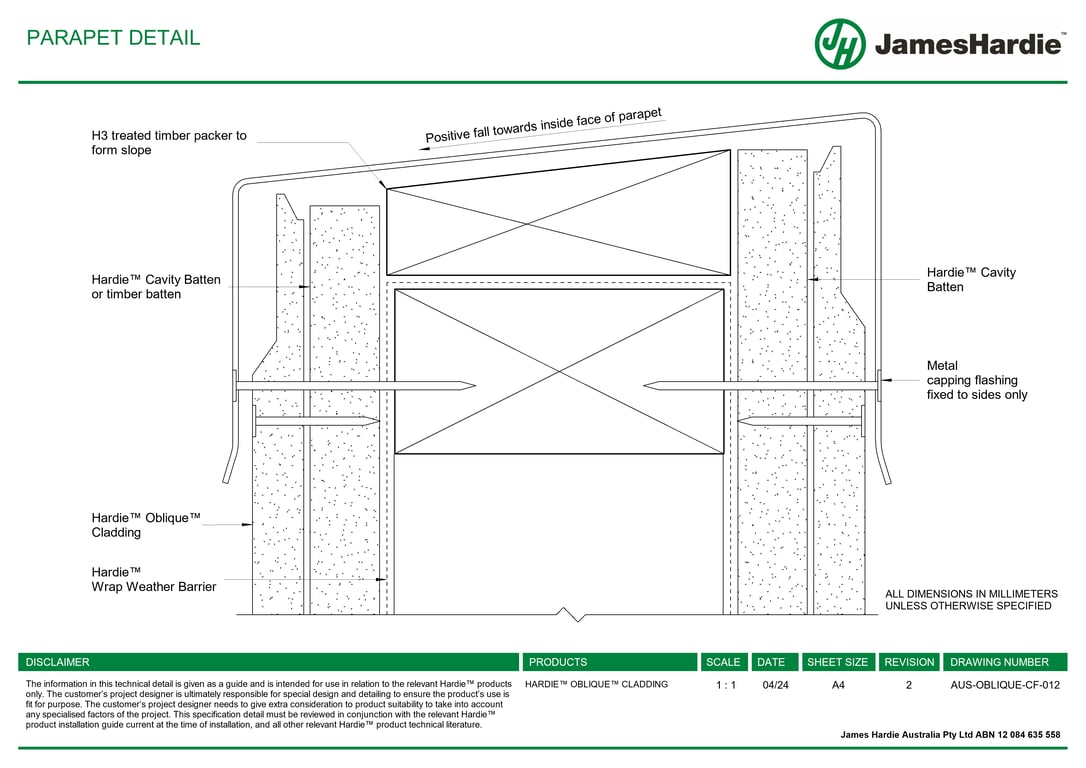 Navigate to AUS-OBLIQUE-CF-012 - PARAPET DETAIL