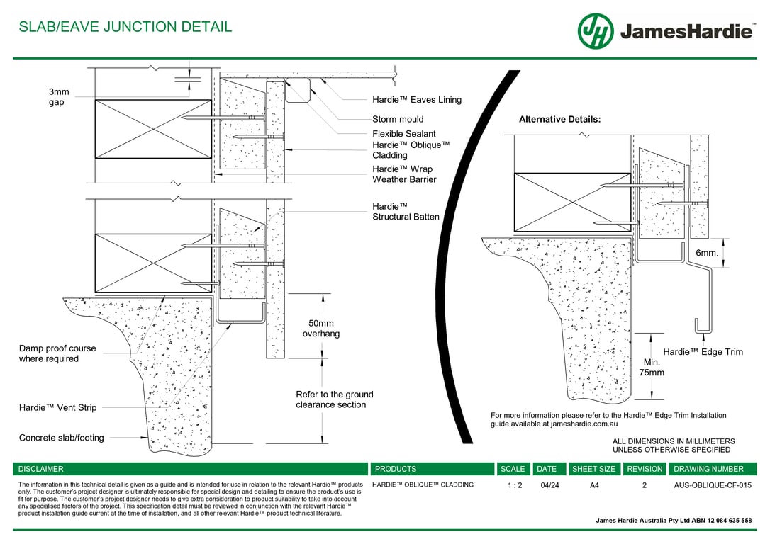 Navigate to AUS-OBLIQUE-CF-015 - SLAB-EAVE JUNCTION DETAIL