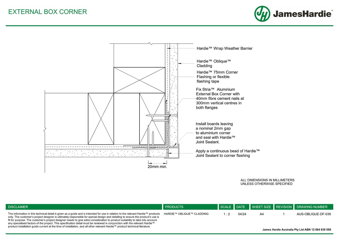 Navigate to AUS-OBLIQUE-DF-039 - EXTERNAL BOX CORNER
