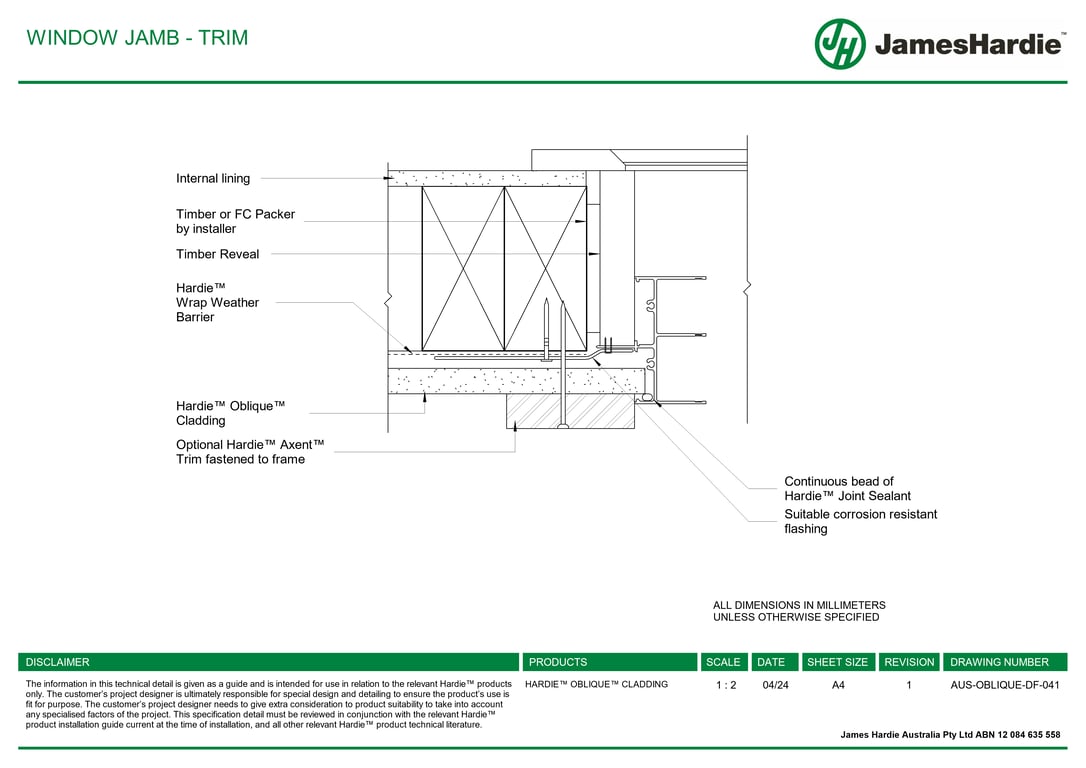  Image of AUS-OBLIQUE-DF-041 - WINDOW JAMB - TRIM