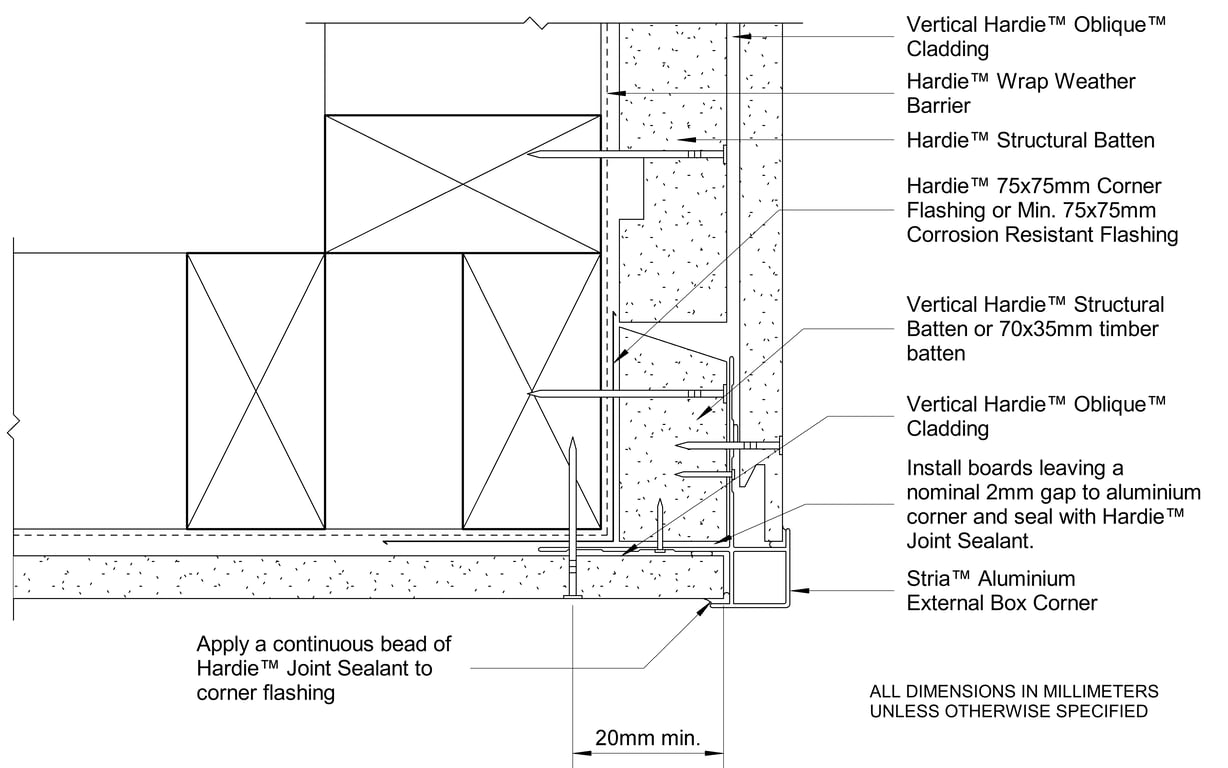 Navigate to OBLIQUE CF External Corner Between Vertical And Horizontally Oriented Boards