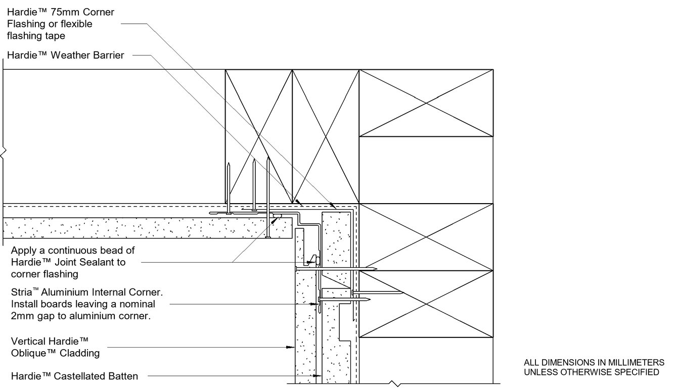  Image of OBLIQUE Internal Corner Between Vertical And Horizontally Oriented Boards