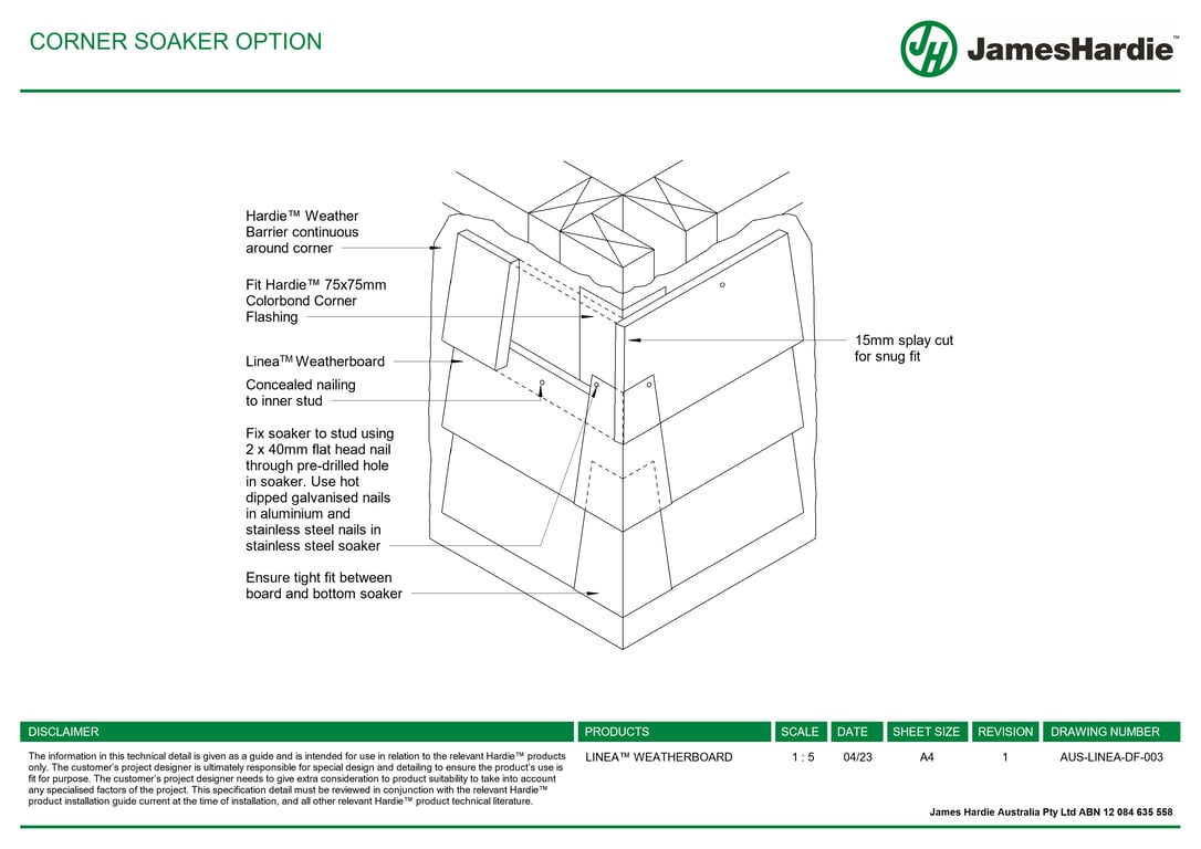 Navigate to AUS-LINEA-DF-003 - CORNER SOAKER OPTION