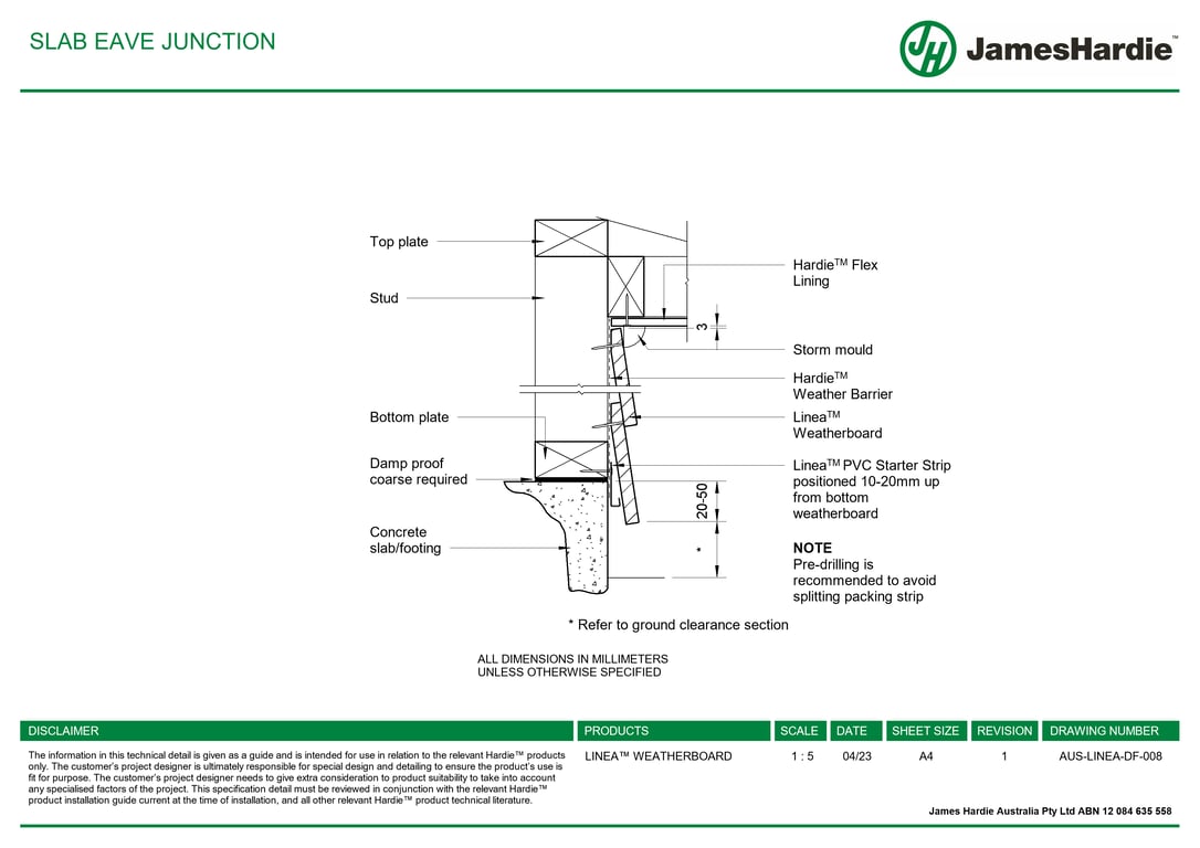 Navigate to AUS-LINEA-DF-008 - SLAB EAVE JUNCTION