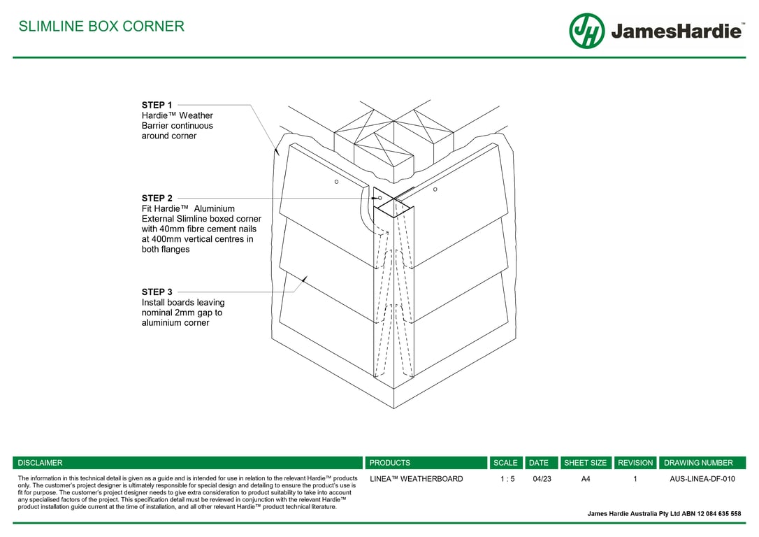 AUS-LINEA-DF-010 - SLIMLINE BOX CORNER