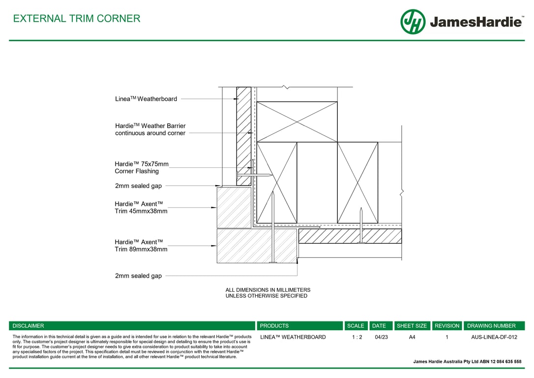 AUS-LINEA-DF-012 - EXTERNAL TRIM CORNER