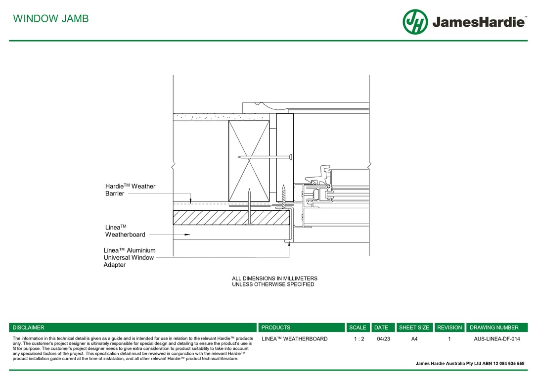 Navigate to AUS-LINEA-DF-014 - WINDOW JAMB