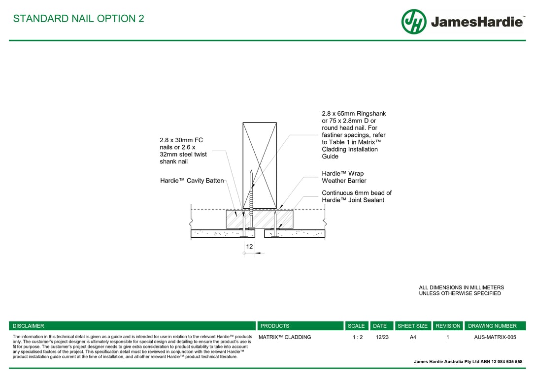 Navigate to AUS-MATRIX-005 - STANDARD NAIL OPTION 2