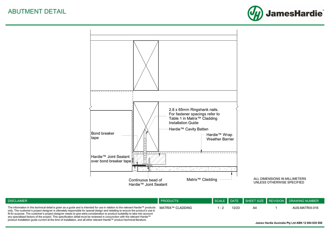 Navigate to AUS-MATRIX-016 - ABUTMENT DETAIL