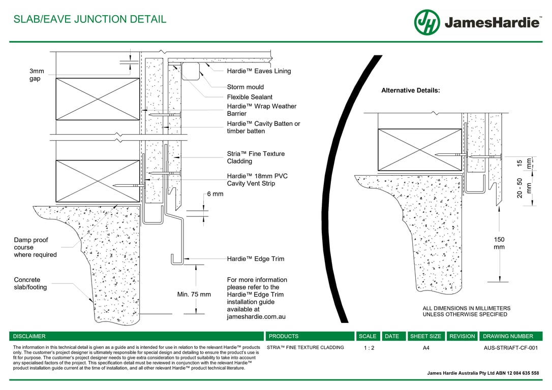 Navigate to AUS-STRIAFT-CF-001 - SLAB-EAVE JUNCTION DETAIL