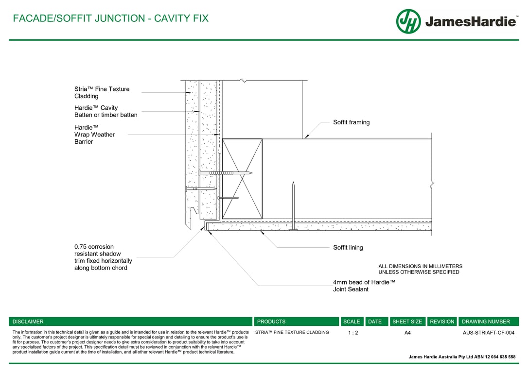  Image of AUS-STRIAFT-CF-004 - FACADE-SOFFIT JUNCTION - CAVITY FIX
