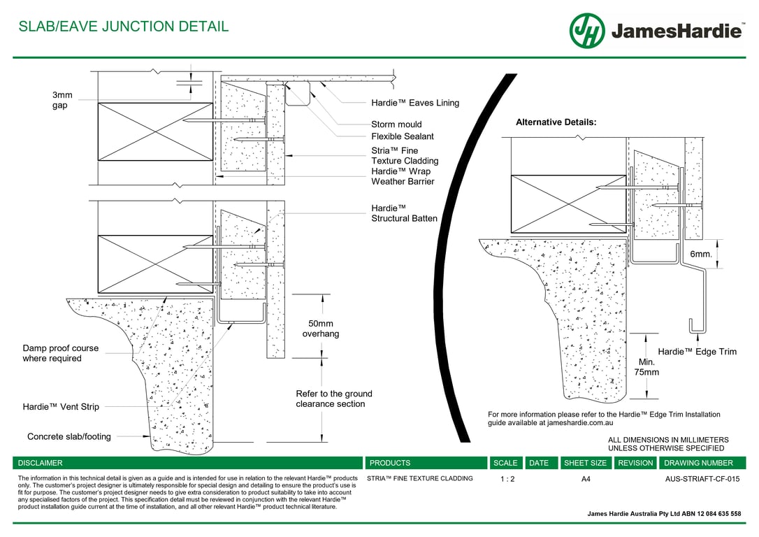  Image of AUS-STRIAFT-CF-015 - SLAB-EAVE JUNCTION DETAIL