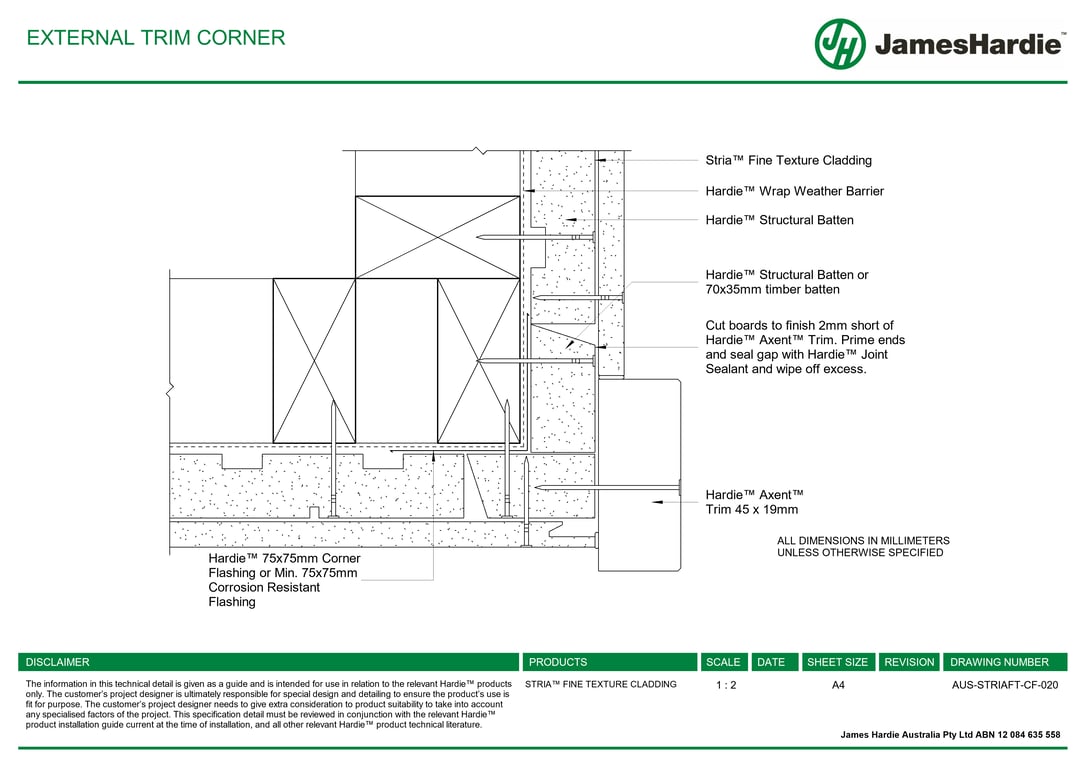  Image of AUS-STRIAFT-CF-020 - EXTERNAL TRIM CORNER