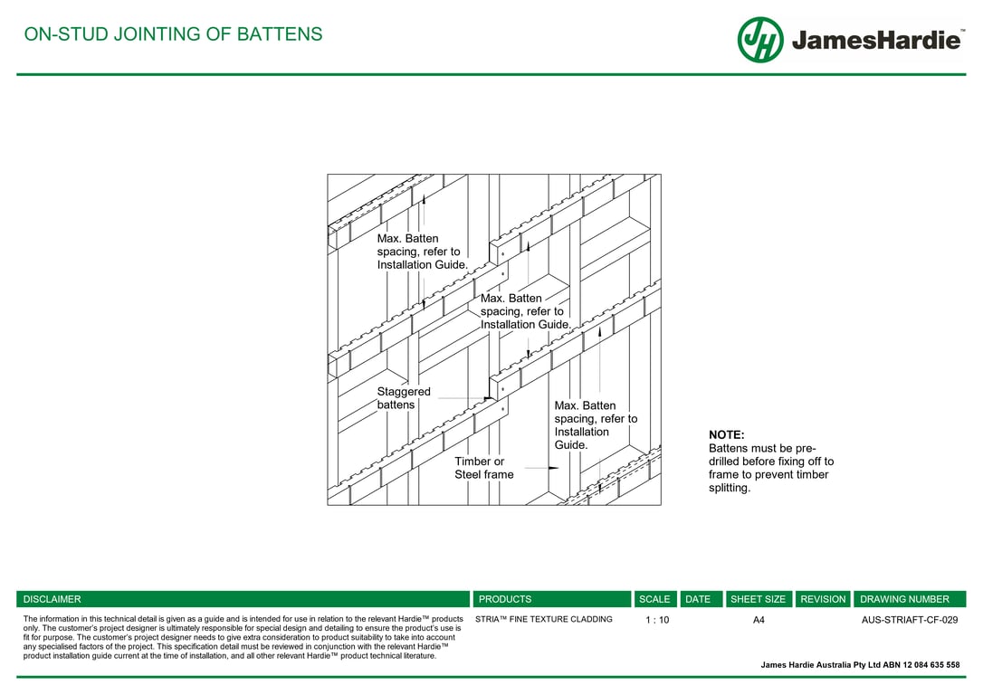  Image of AUS-STRIAFT-CF-029 - ON-STUD JOINTING OF BATTENS