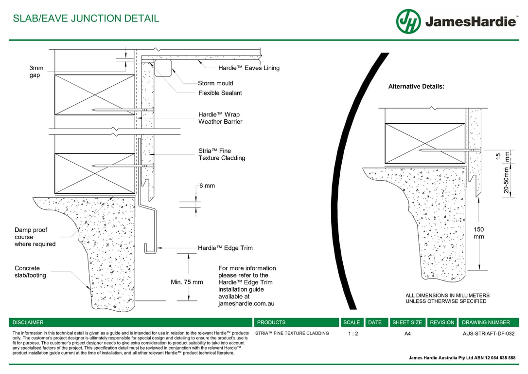 Image of AUS-STRIAFT-DF-032 - SLAB-EAVE JUNCTION DETAIL