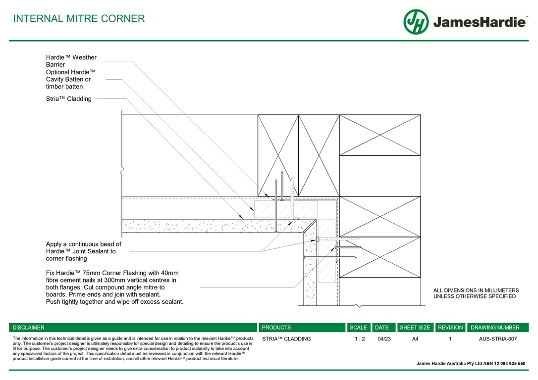  Image of AUS-STRIA-007 - INTERNAL MITRE CORNER