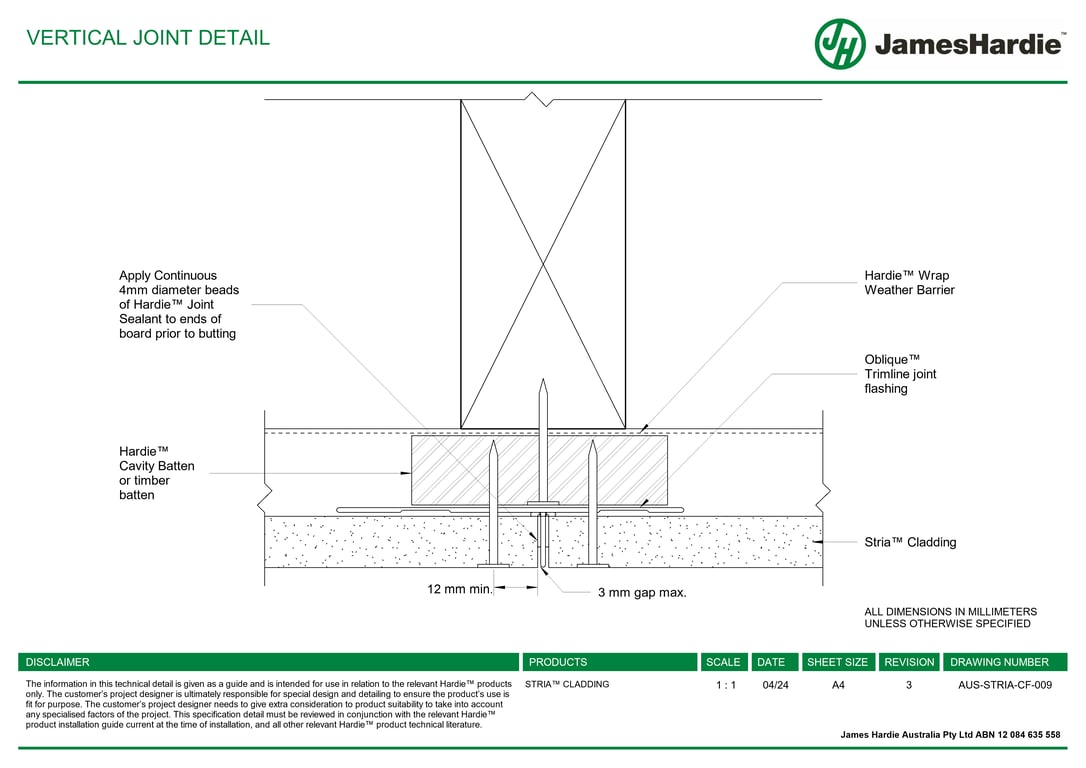 Navigate to AUS-STRIA-CF-009 - VERTICAL JOINT DETAIL