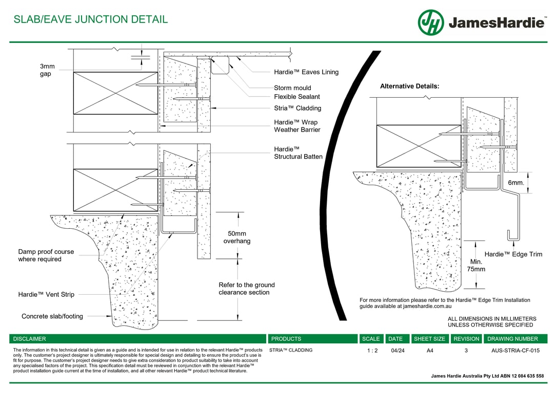 Navigate to AUS-STRIA-CF-015 - SLAB-EAVE JUNCTION DETAIL