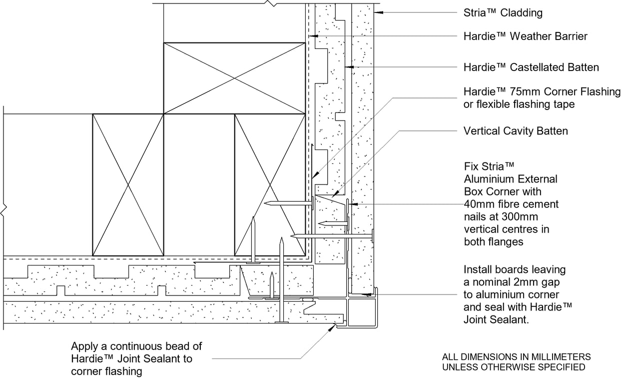  Image of STRIA External Box Corner With Castellated Batten