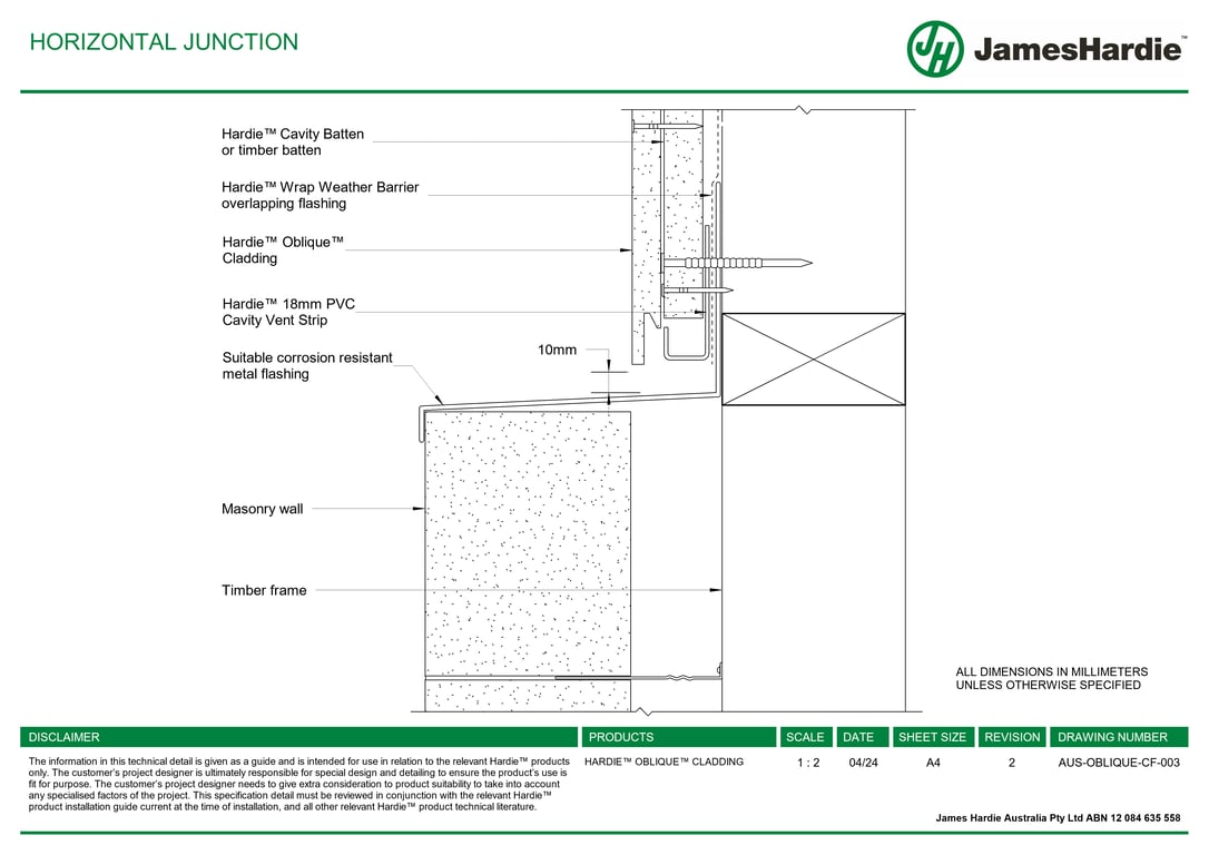 AUS-OBLIQUE-CF-003 - HORIZONTAL JUNCTION - BIMcontent.com