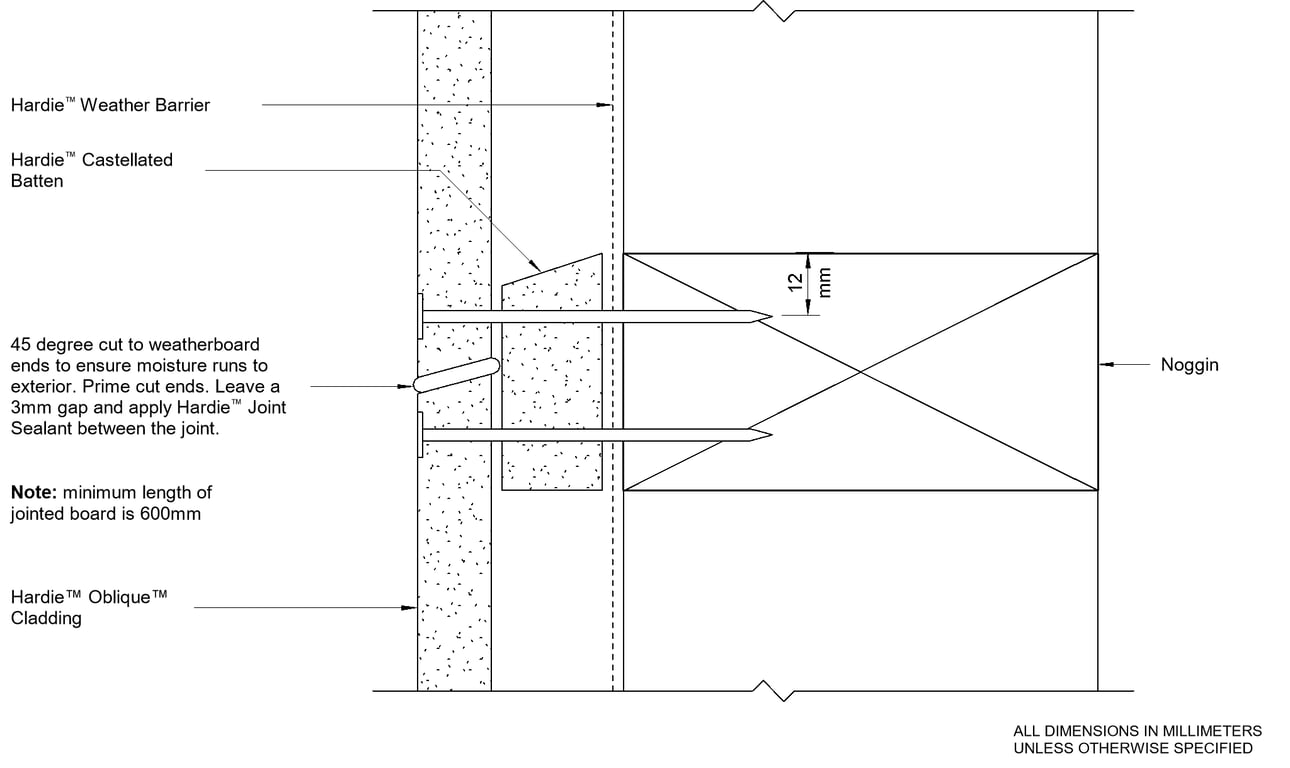 OBLIQUE Vertical Butt Joint Detail - BIMcontent.com