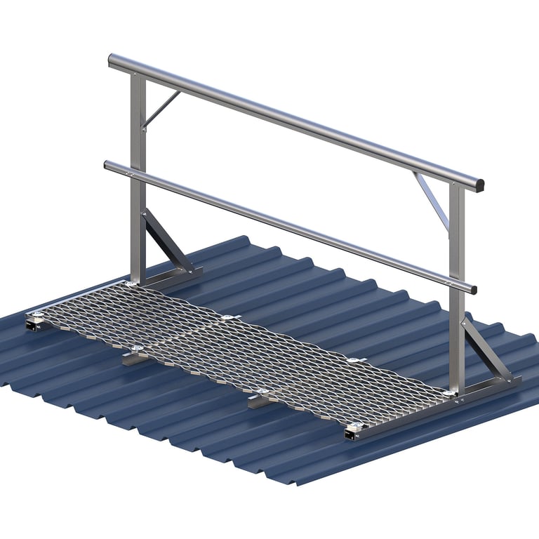 GW4-Kattsafe-walkway-guardrail-one-side-metal-deck-mount Image of Walkway Kattsafe Guardrail1Side