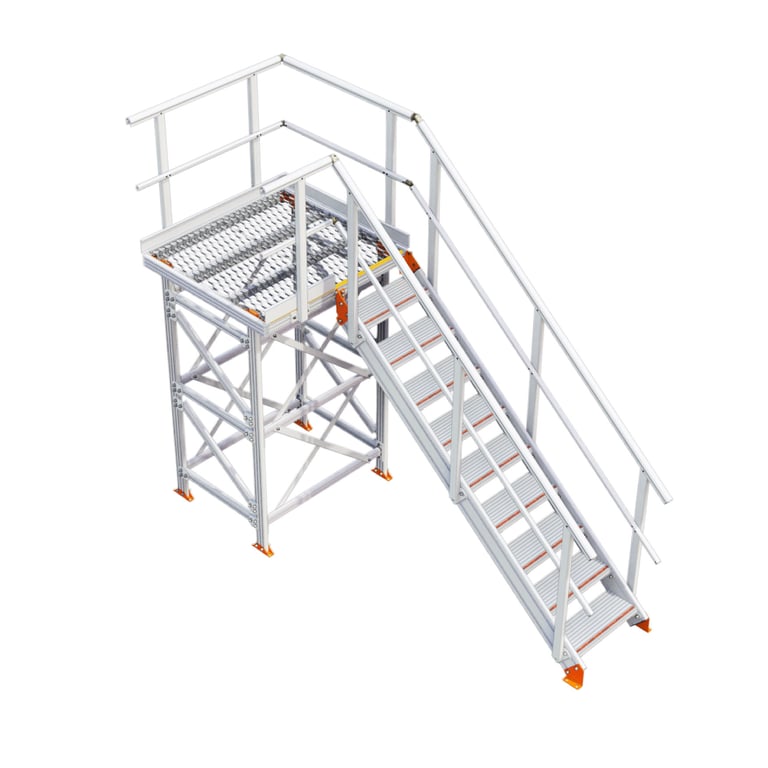 KS20L-Kattsafe-modular-platform-no-support-left-exit Image of Stair Modular Kattsafe Platform NoSupport LeftExit