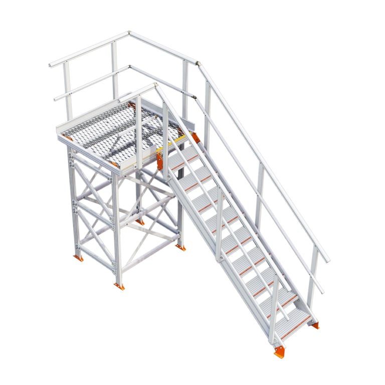KS30L-Kattsafe-modular-platform-left-exit Image of Stair Modular Kattsafe Platform LeftExit