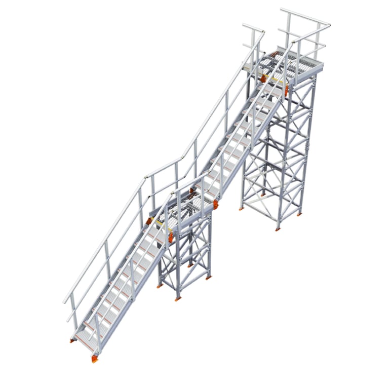 KS40L-Kattsafe-modular-2-stage-stairs-left-exit Image of Stair Modular Kattsafe 2Stages LeftExit