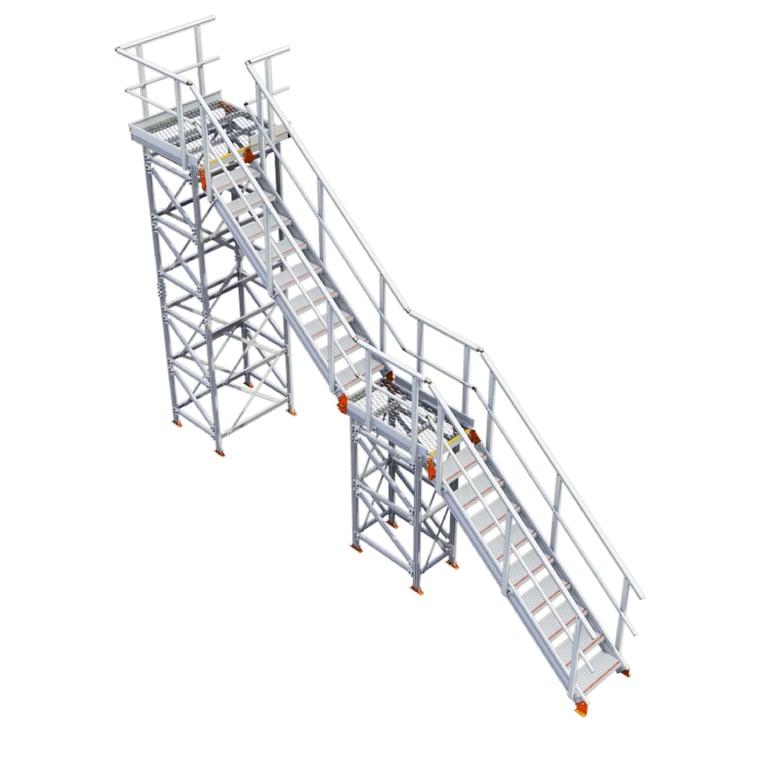 KS40R-Kattsafe-modular-2-stage-stairs-right-exit Image of Stair Modular Kattsafe 2Stages RightExit