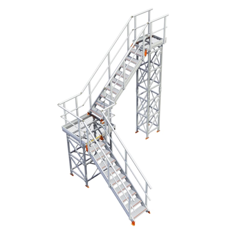 KS50-Kattsafe-modular-2-stage-stairs-Lshape Image of Stair Modular Kattsafe LShape 2Stages