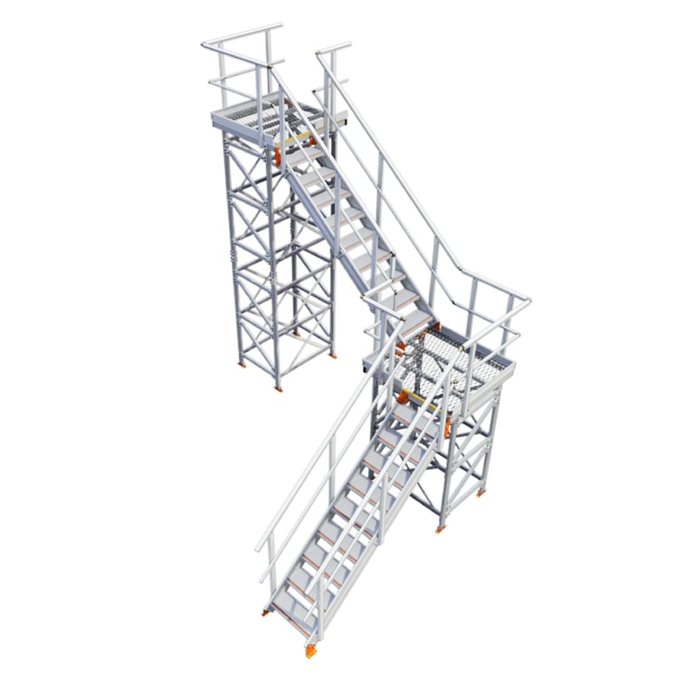 KS50R-Kattsafe-modular-2-stage-stairs-Lshape-right-exit Image of Stair Modular Kattsafe LShape 2Stages RightExit