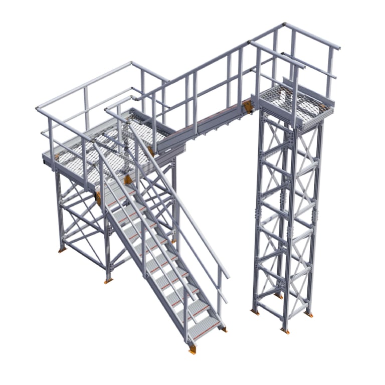 KS60-Kattsafe-modular-2-stage-stairs-Ushape Image of Stair Modular Kattsafe UShape 2Stages
